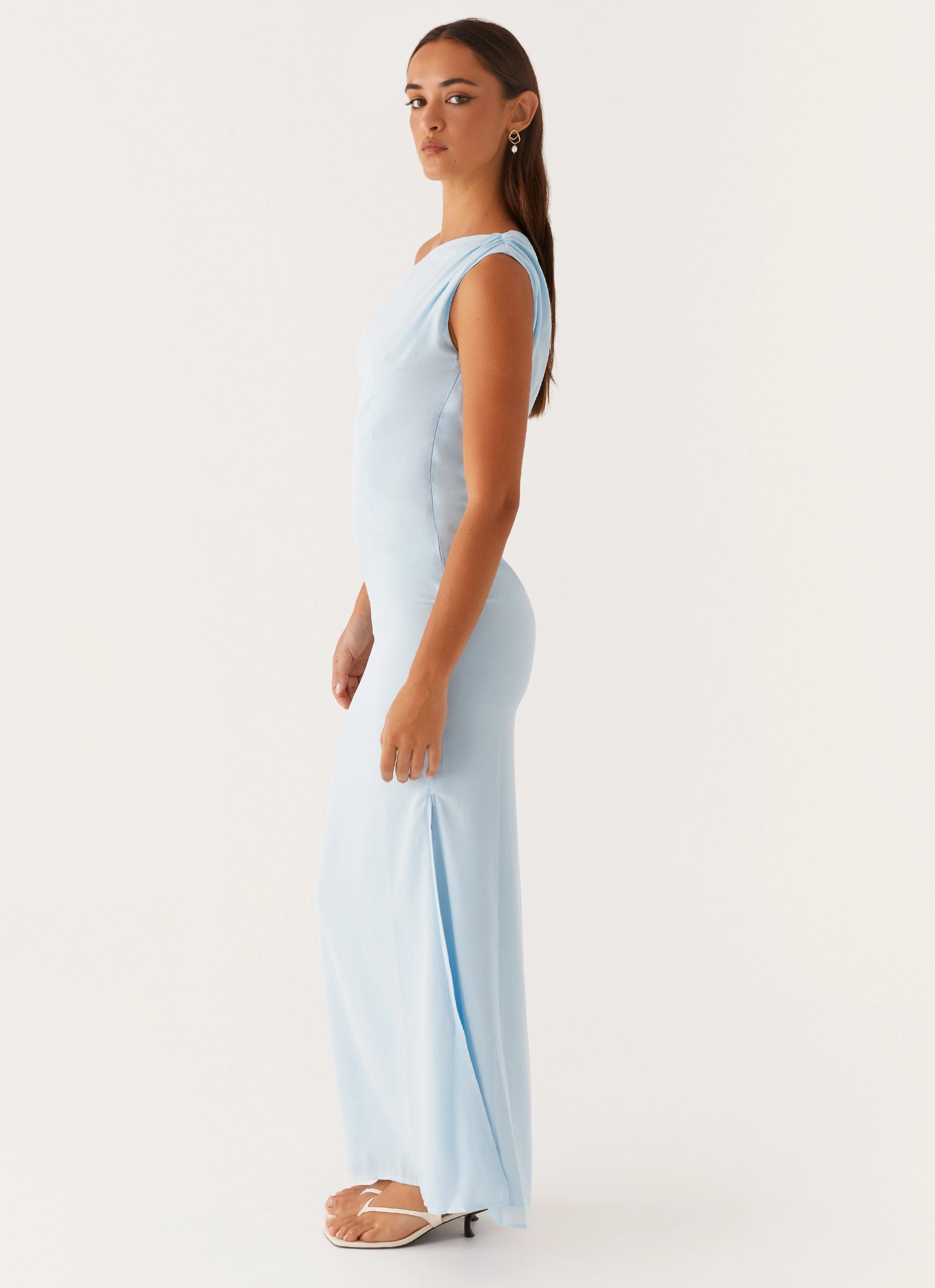 Cool Structure Built-In-Slip Dinner Date Maxi Dress - Blue