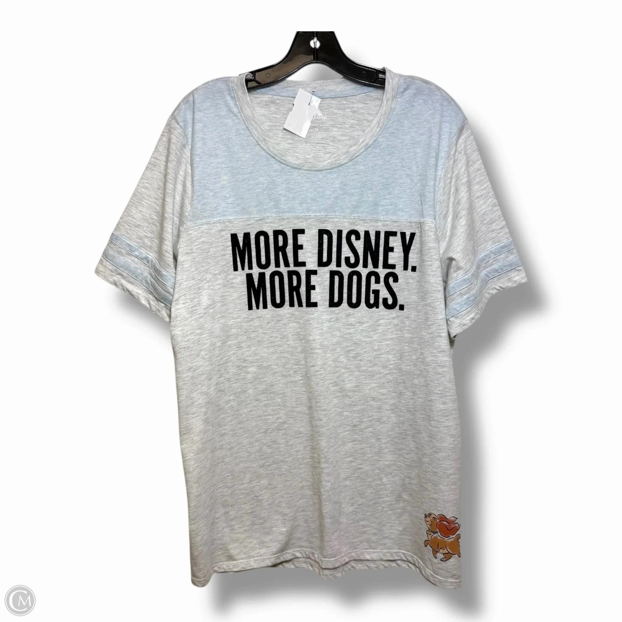 Vintage Wash Disney Top Short Sleeve Basic By Clothes Mentor In Grey, Size: 1x