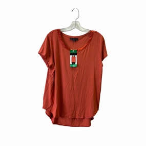Top Ss By Joan Vass In Orange, Size:Xl Easy Care Material Comfortable texture