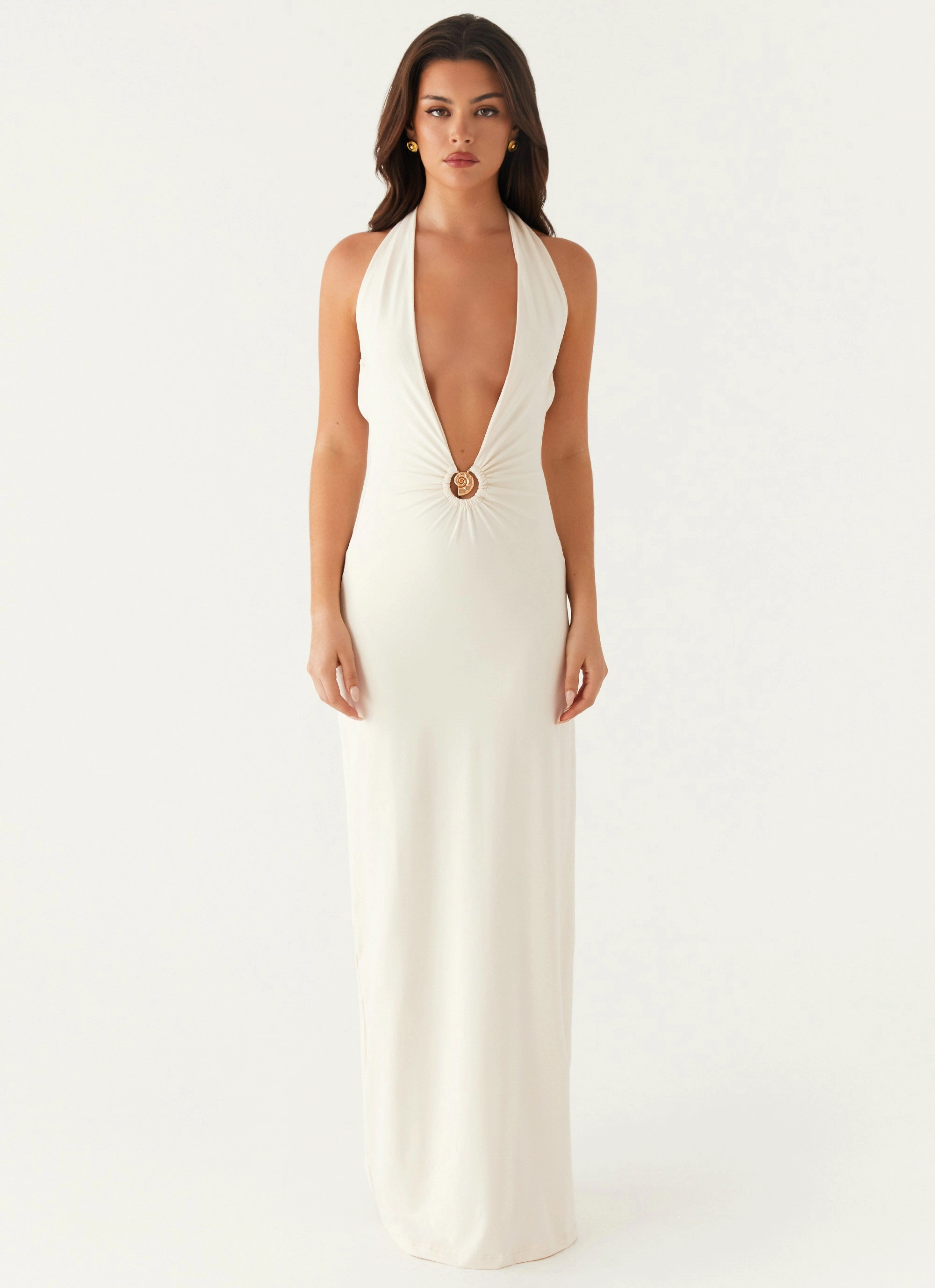 Dominica Maxi Dress - Ivory Natural Wrap