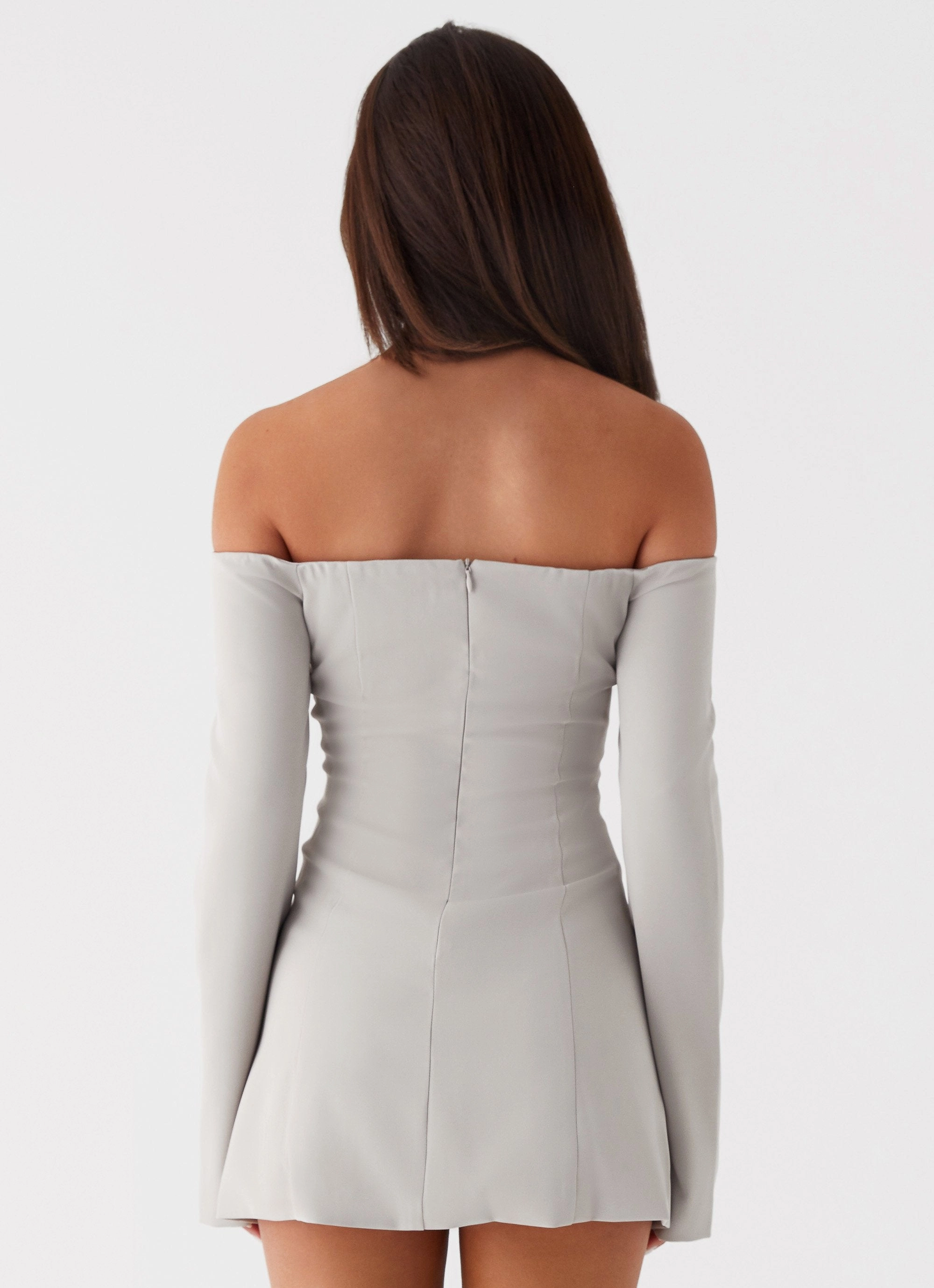 Dominique Blazer Mini Dress - Grey Comfy Look Lightweight-Comfort