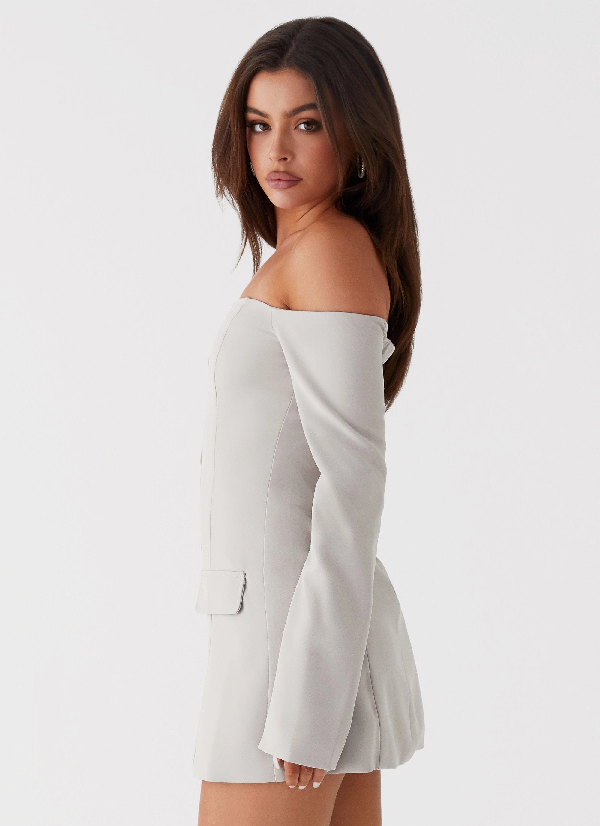 Feel Good Dominique Blazer Mini Dress - Grey