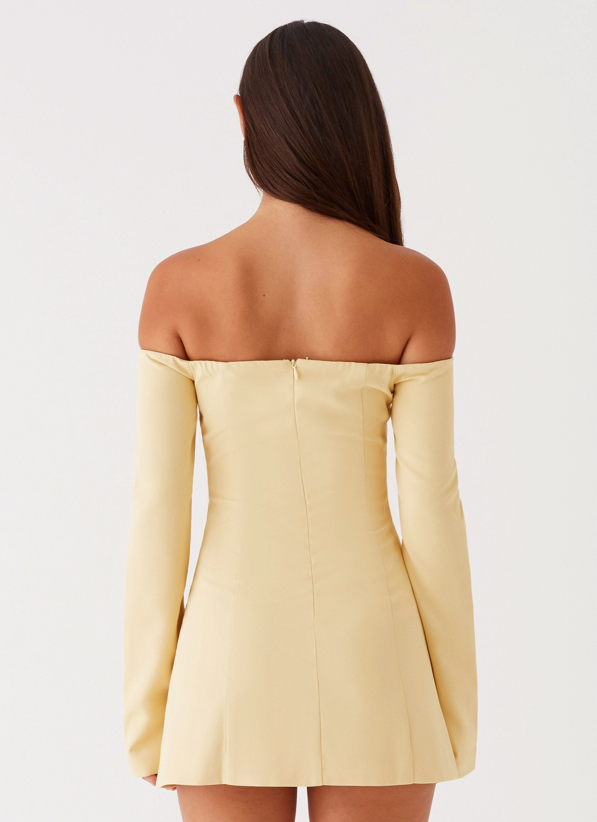 Gender Free Square-Neck Dominique Blazer Mini Dress - Yellow