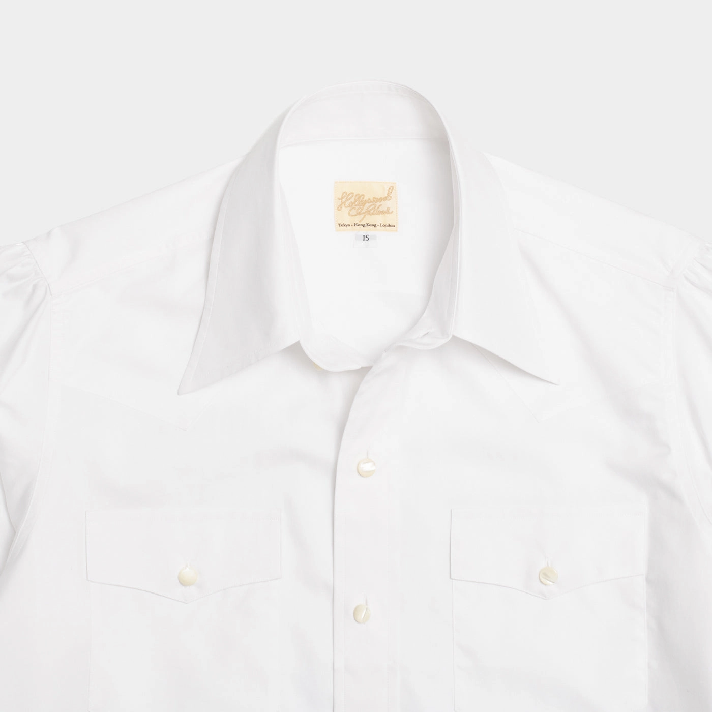 Hollywood Tailors Made-to-Order Westerner Shirt White On-The-Go Style