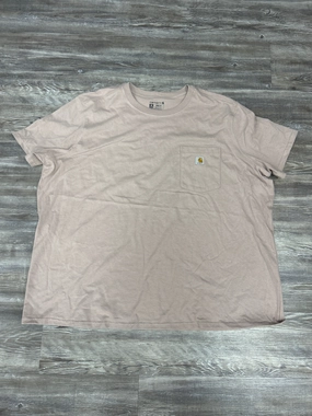 Easy Wear Style Top Short Sleeve By Carhartt In Pink, Size: 3x