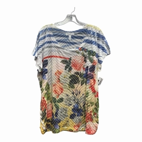 Top Ss By Dressbarn In Blue & Red, Size:2X Quick Dry Wear Fit