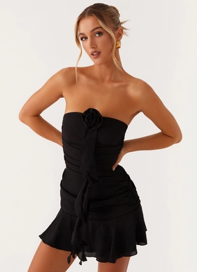 Jodie Mini Dress - Black Travel-friendly Collar Accent