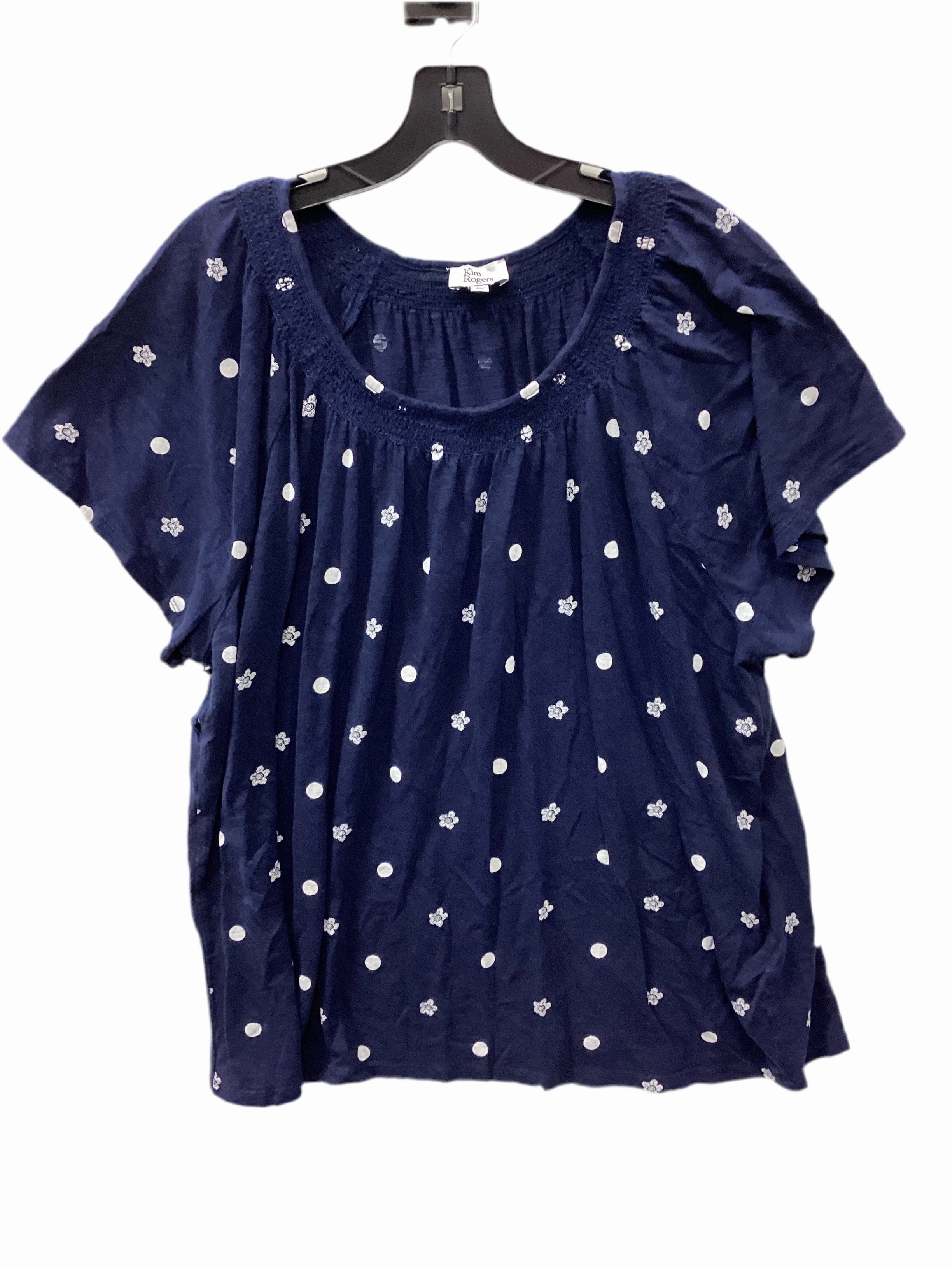 Top Ss By Kim Rogers In Navy, Size:2X Airflow Ventilation