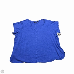 Light Fit Wear Top Short Sleeve By Tahari By Arthur Levine In Blue, Size: 3x