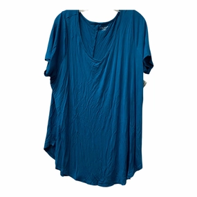 Pocket Design SoftTouchFinish Top Ss Basic By Lane Bryant In Teal, Size:3X
