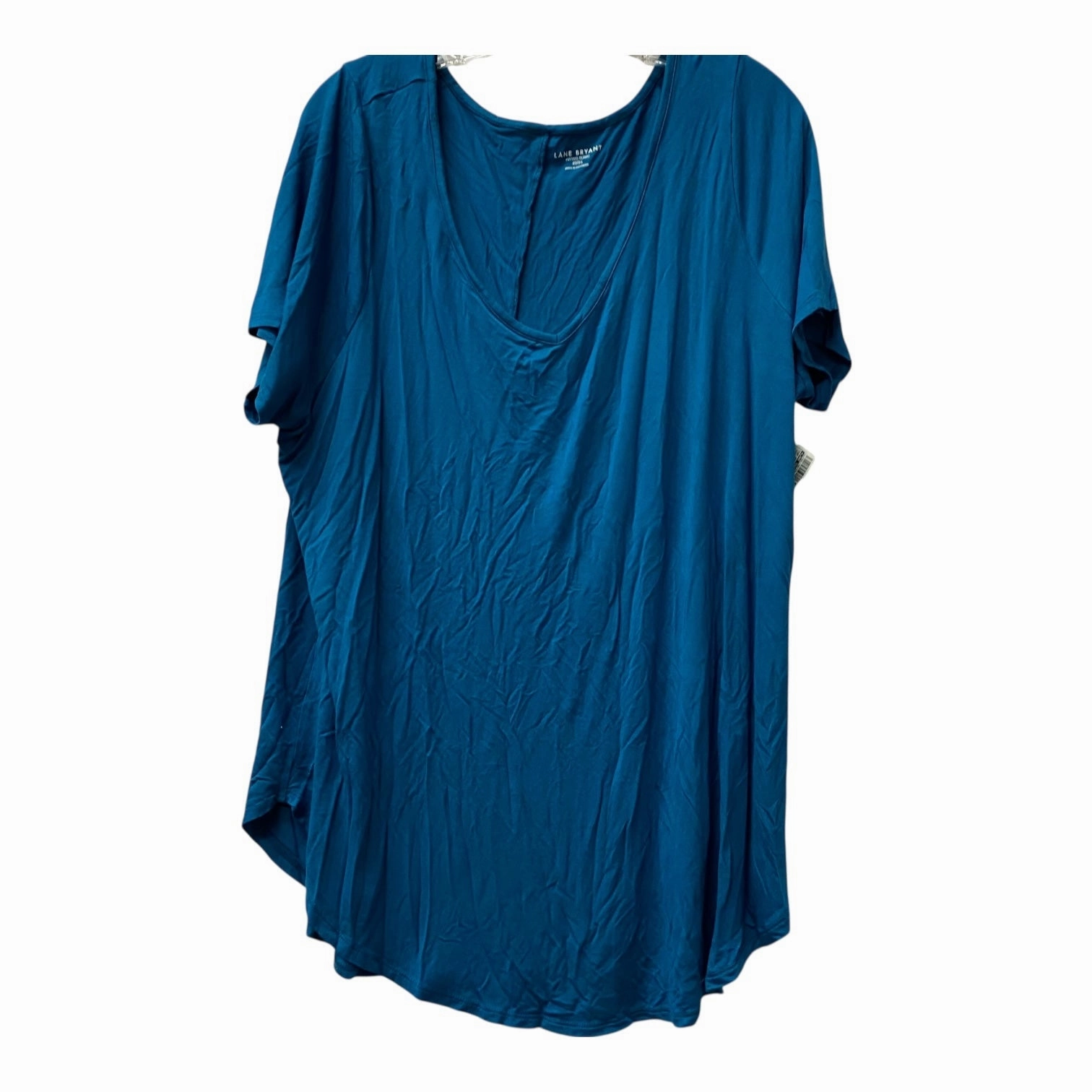 Pocket Design SoftTouchFinish Top Ss Basic By Lane Bryant In Teal, Size:3X