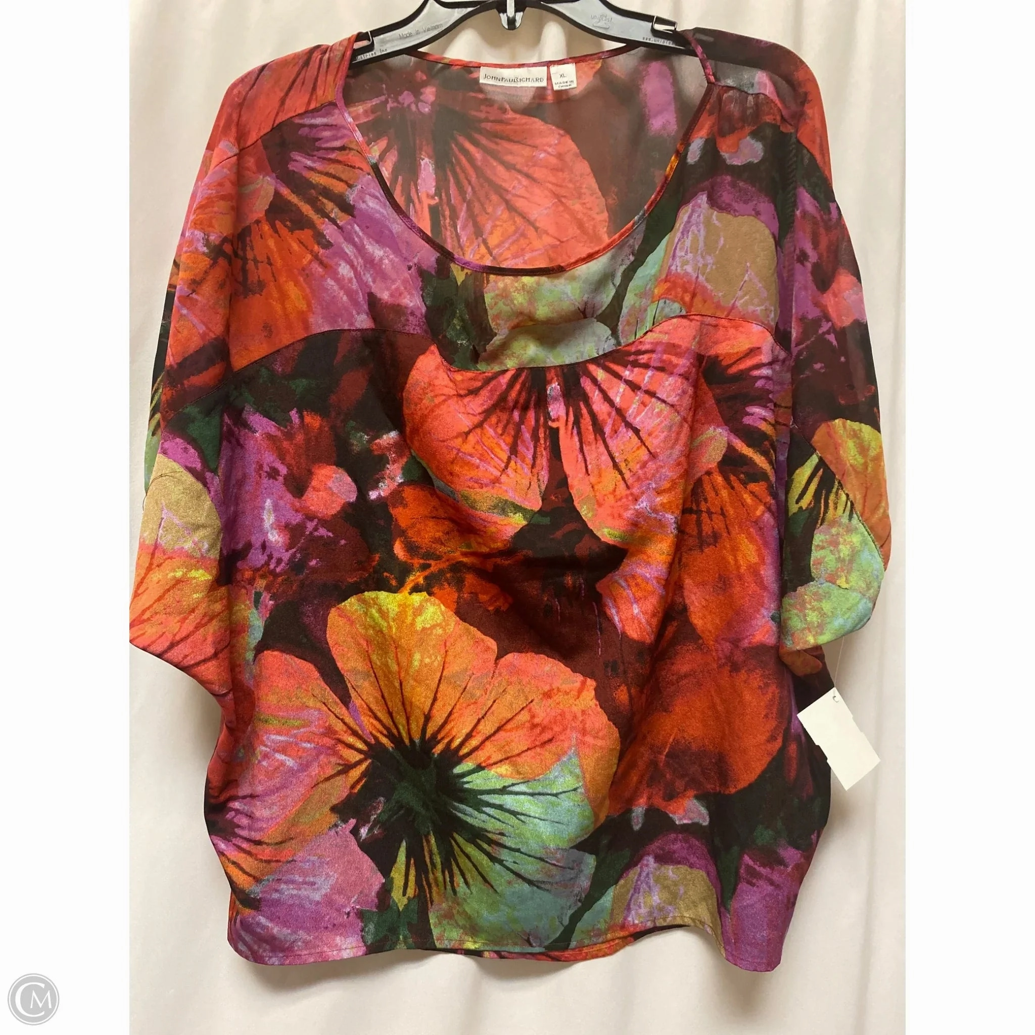 Top Short Sleeve By John Paul Richard In Red, Size: Xl Roomy Comfort AllDay Comfort