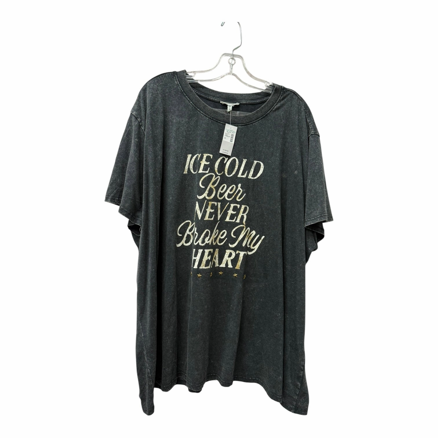 Comfort and Fit Top Ss Basic By Maurices In Grey, Size:3X