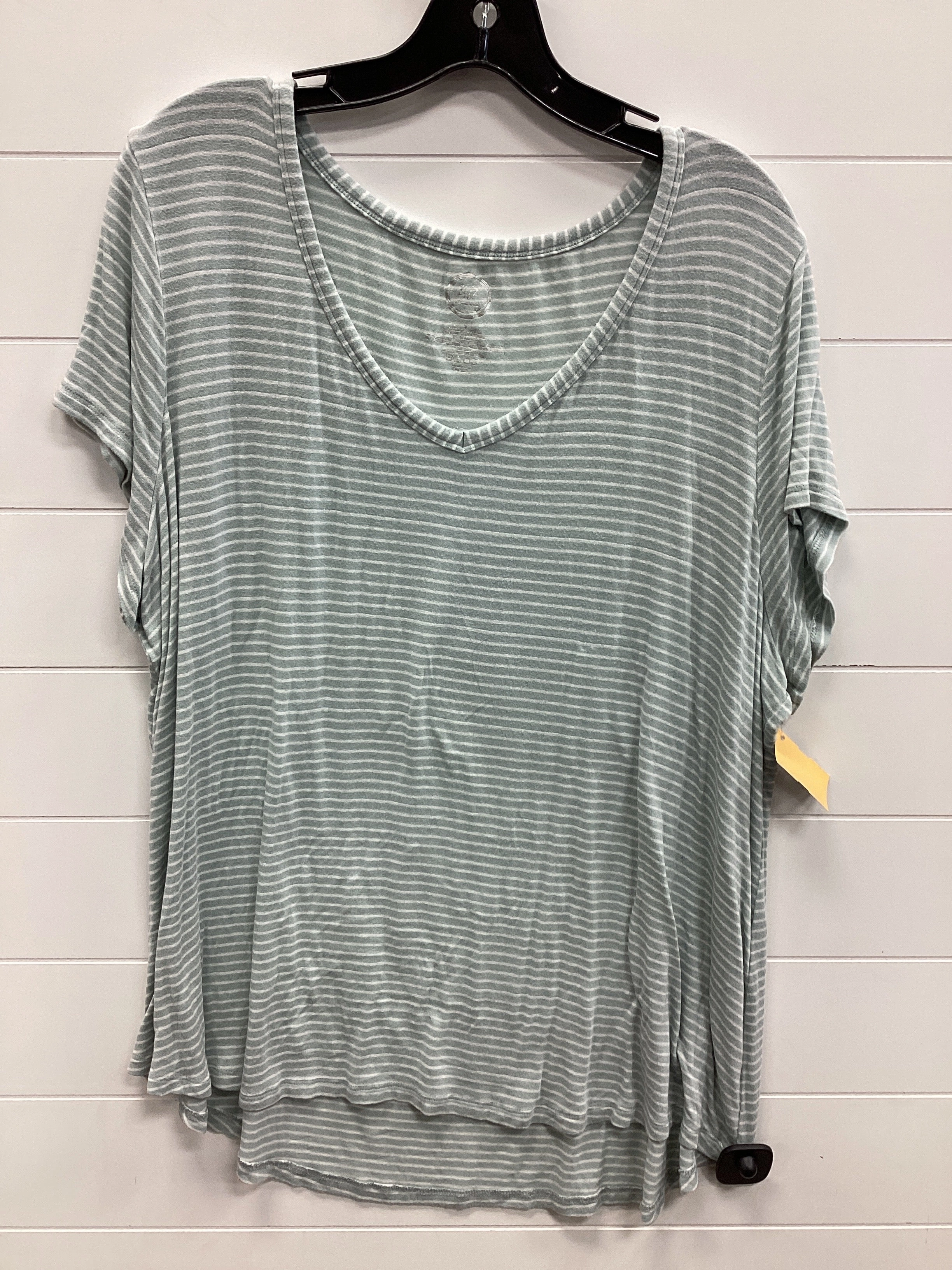Top Ss By Maurices In Green, Size:2X Striped modernity