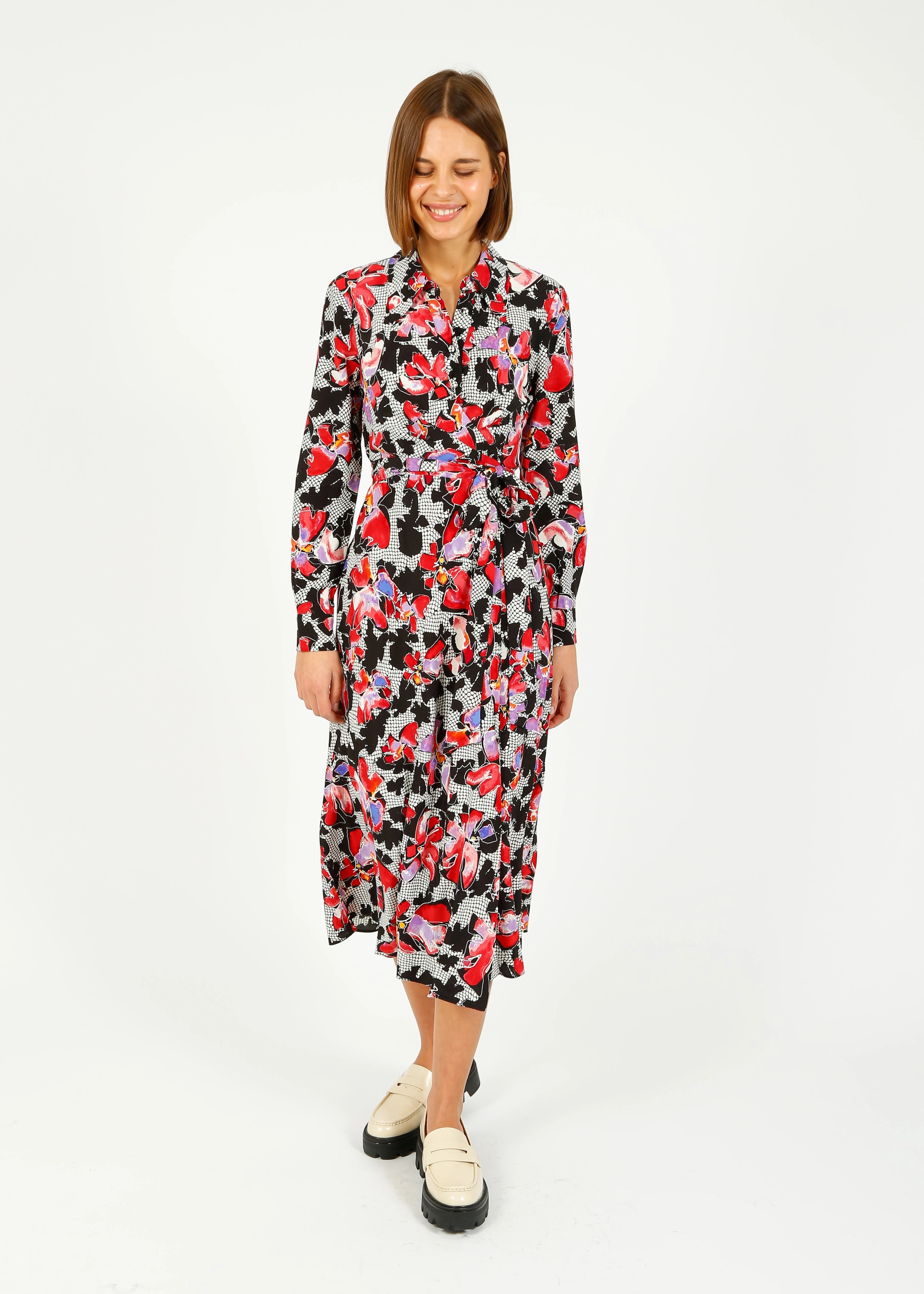 Pleated-Skirt DVF Tori Dress in Odette Floral