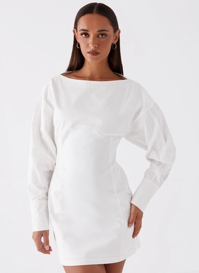 Dynasty Shirt Mini Dress - White Street Flex