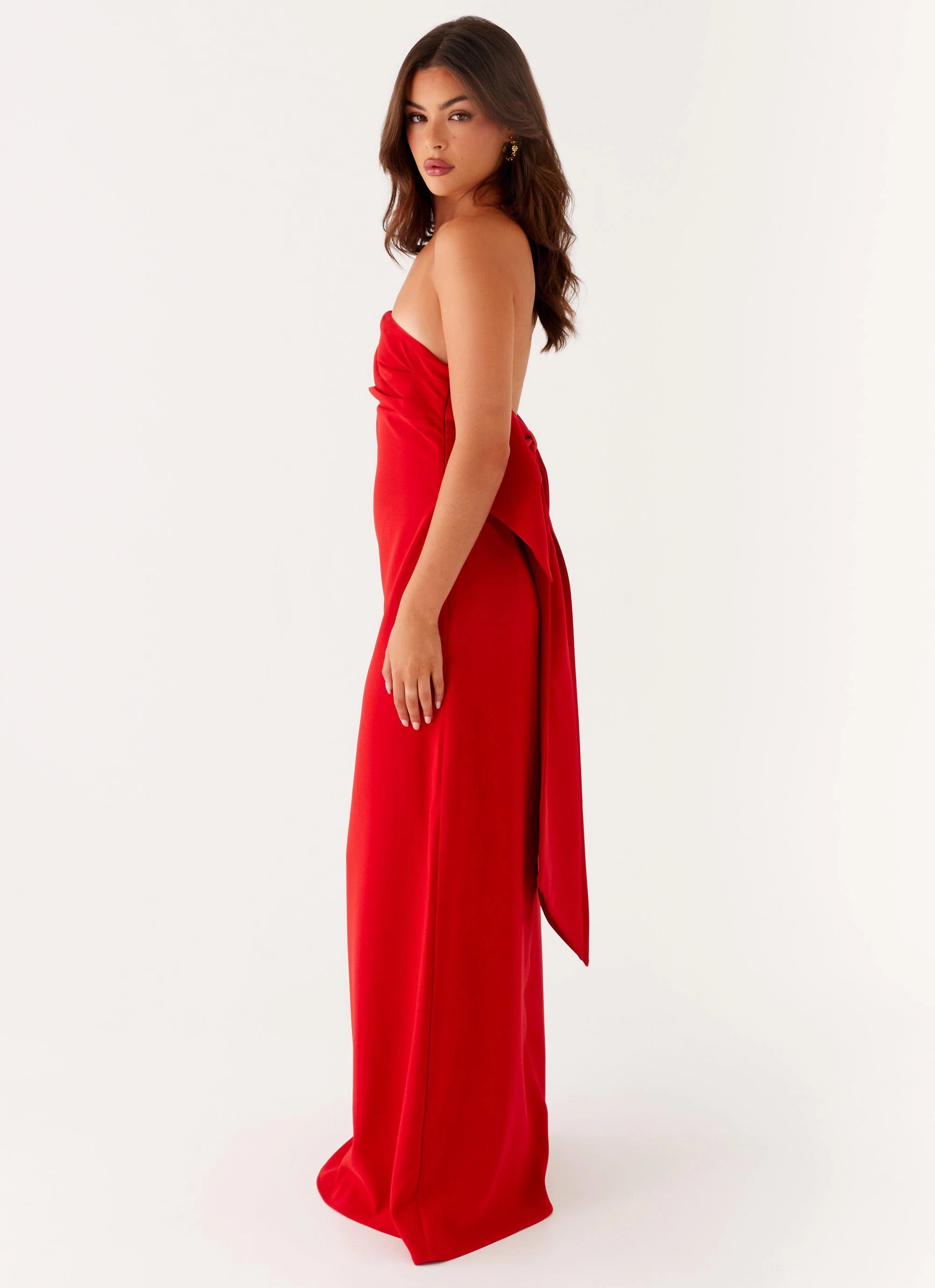 Modest Cut Meredith Maxi Dress - Red