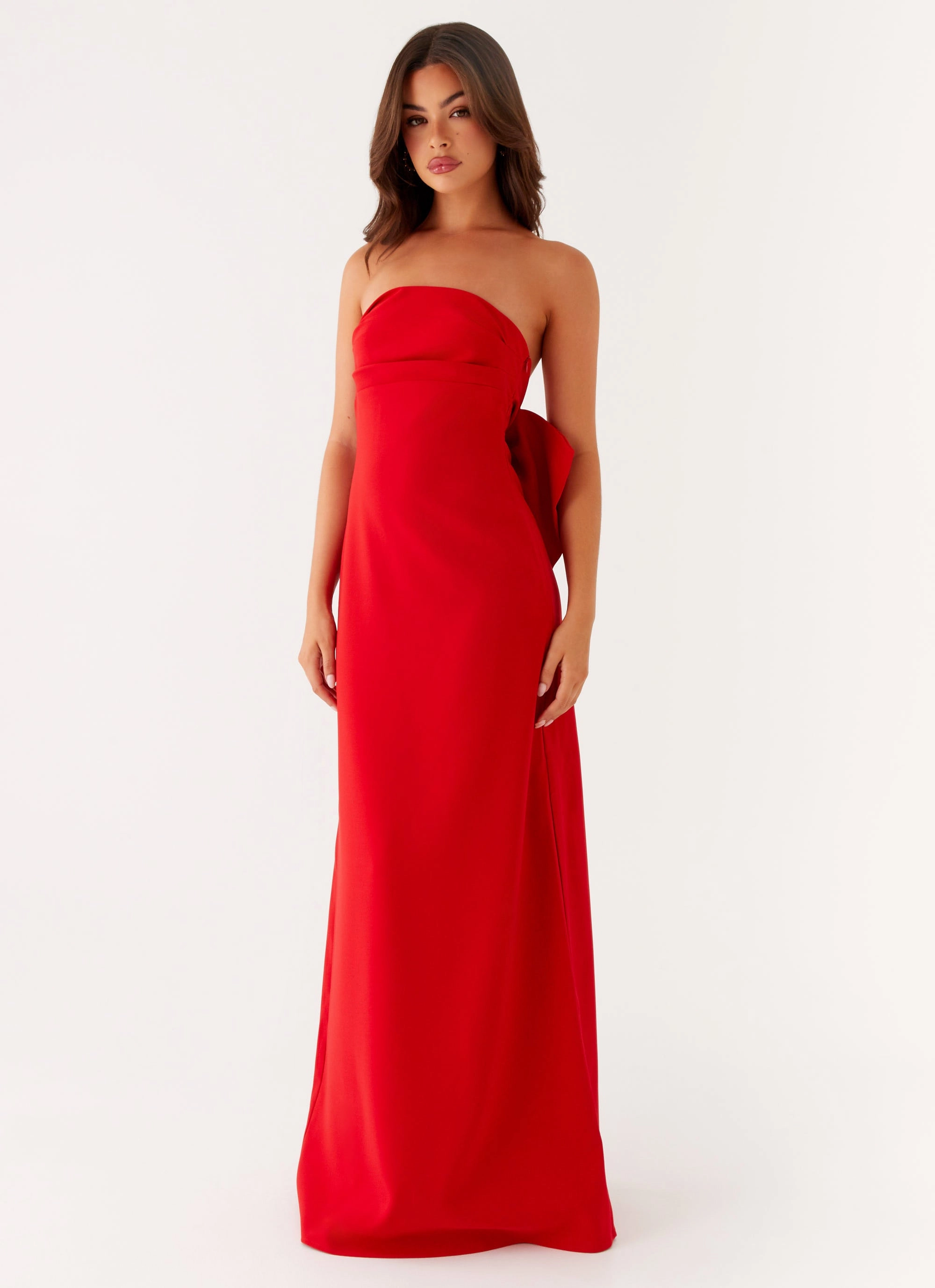 Natural Drape Meredith Maxi Dress - Red