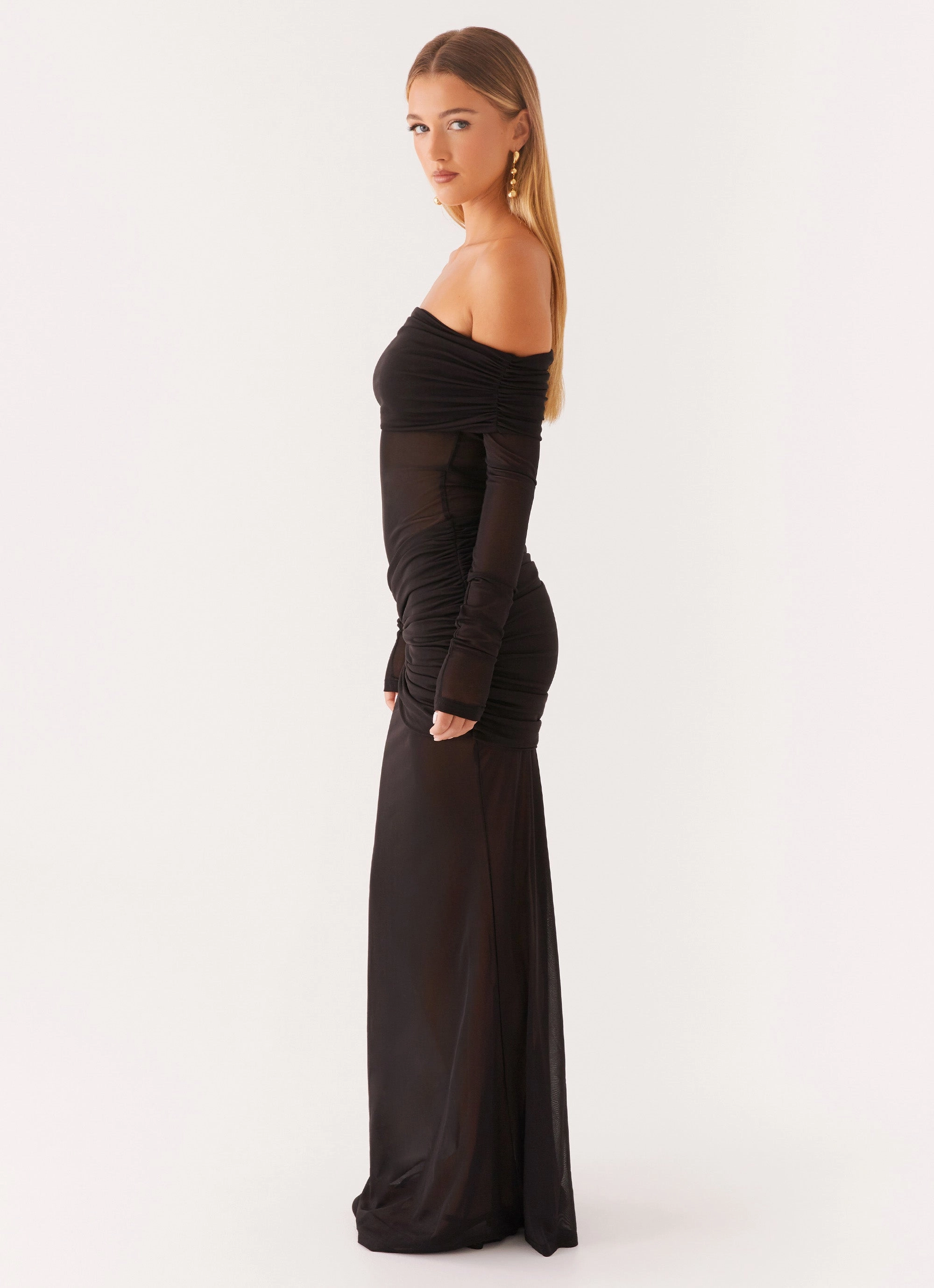 Liberty Maxi Dress - Black Statement-Buttons
