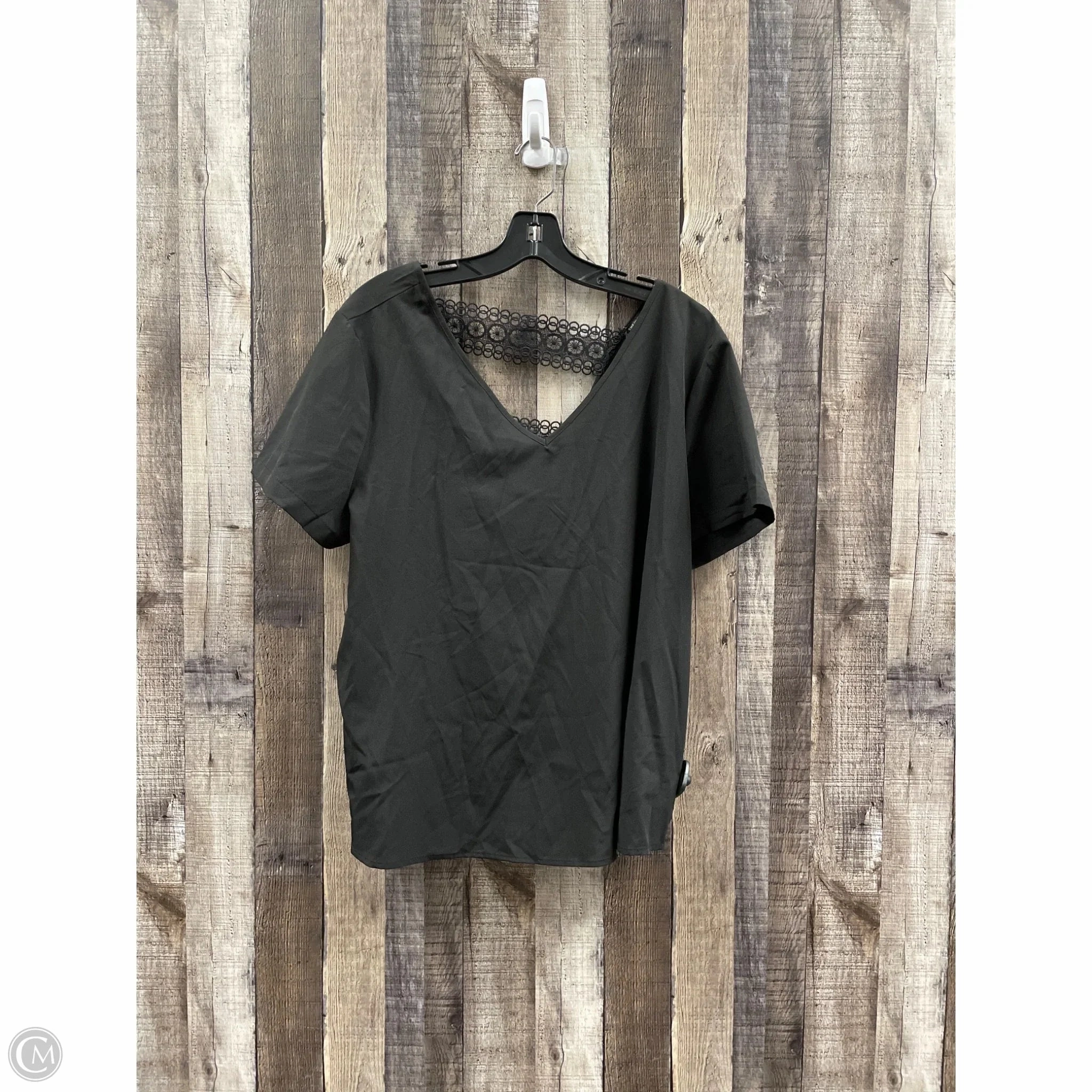 Sweat Absorbent Top Short Sleeve By Cmf In Black, Size: 1x