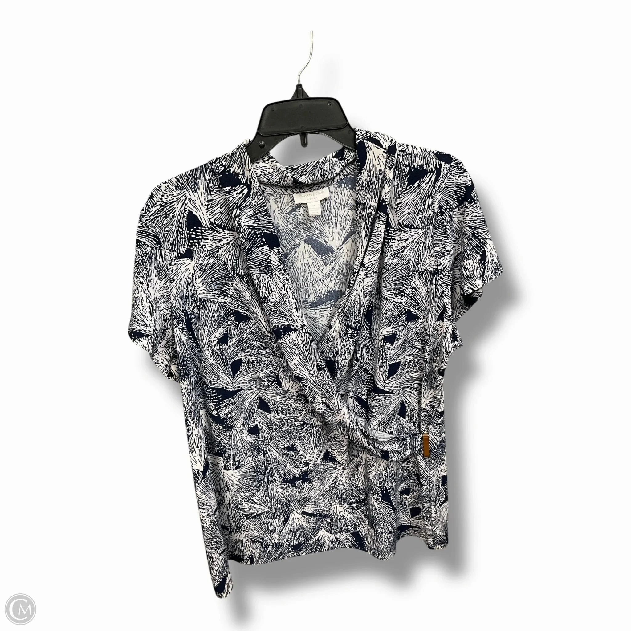Top Short Sleeve By Charter Club In Blue & White, Size: 1x Fresh Comfort Style Summer Essential