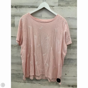 Unisex Fit Top Short Sleeve By Talbots In Pink, Size: 2x