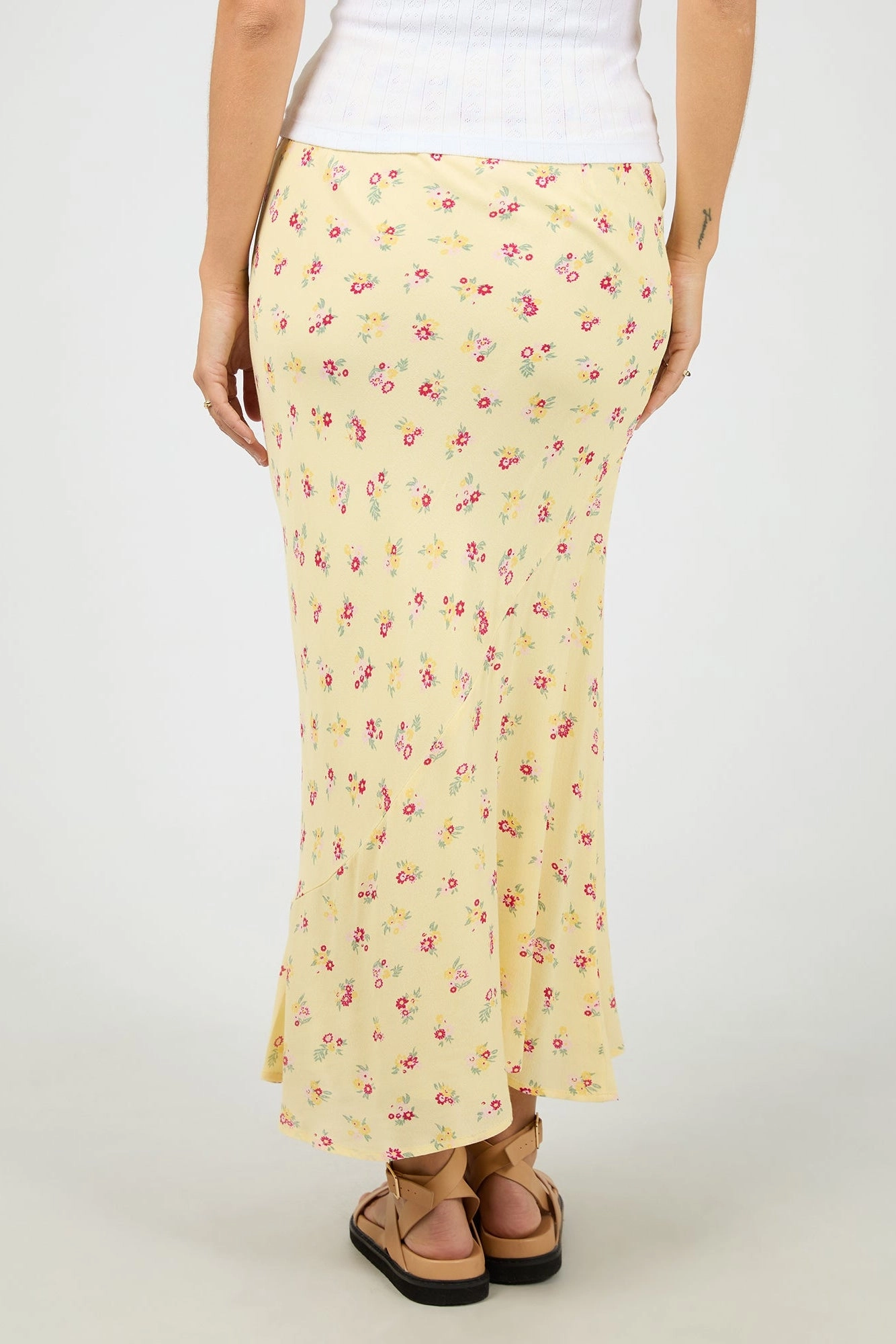Simple Fashion Birdie Yellow Floral Maxi Skirt