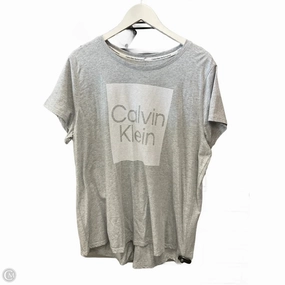 Top Short Sleeve By Calvin Klein In Grey, Size: 1x Relaxed Design Durable Ribbed Hem