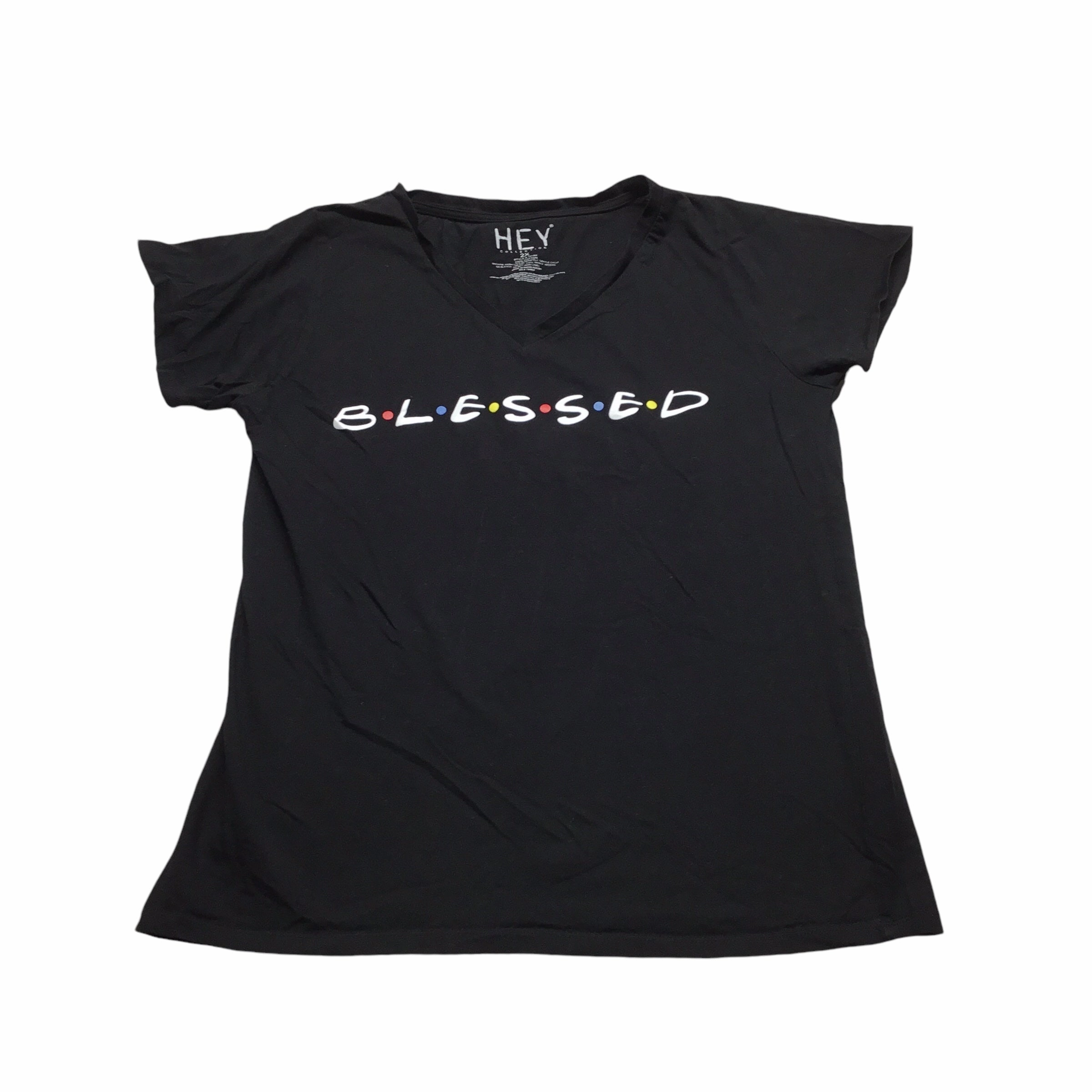 Top Short Sleeve By Clothes Mentor In Black, Size: 2x V neck style