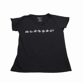 Top Short Sleeve By Clothes Mentor In Black, Size: 2x V neck style