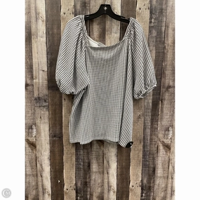Top Short Sleeve By Ava & Viv In Black & White, Size: 3x MicroPiqueKnit Perfect Layering