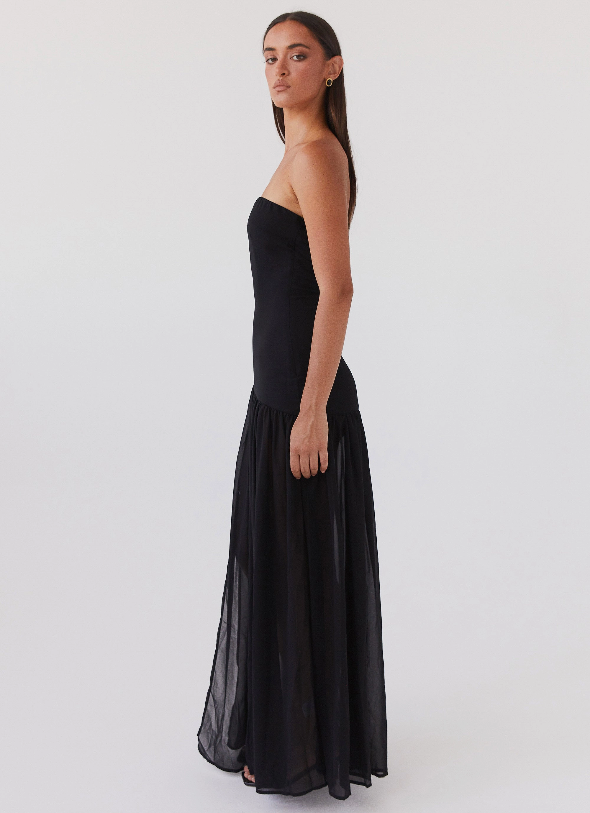 Breathable Feel Eden Strapless Maxi Dress - Black