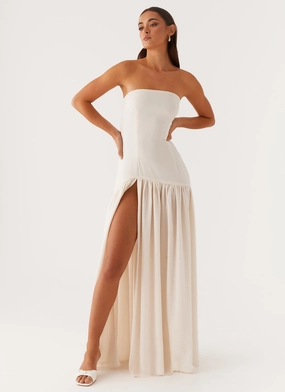 Eden Strapless Maxi Dress - Ivory Classic Look