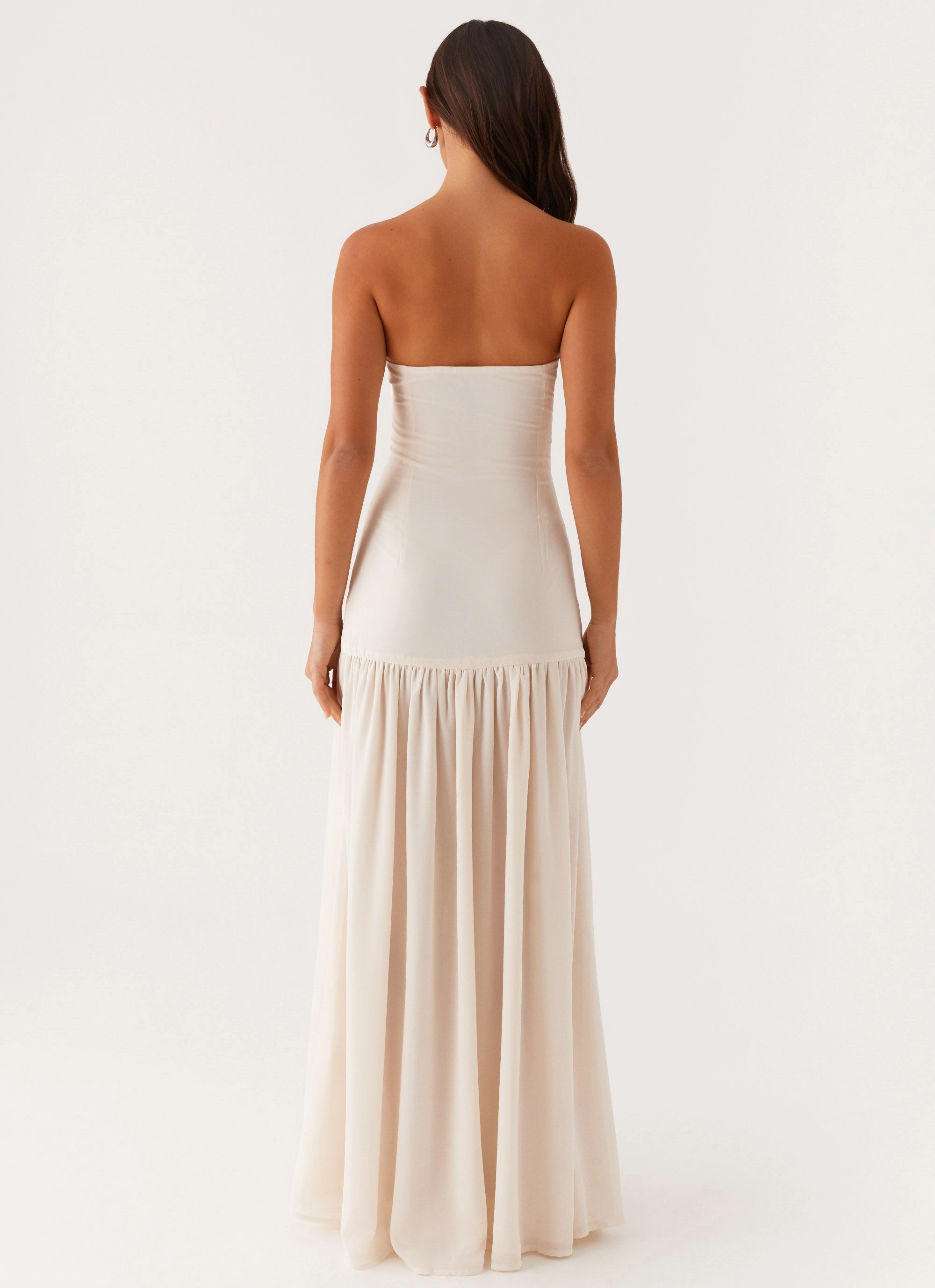 Sharp Detail Eden Strapless Maxi Dress - Ivory