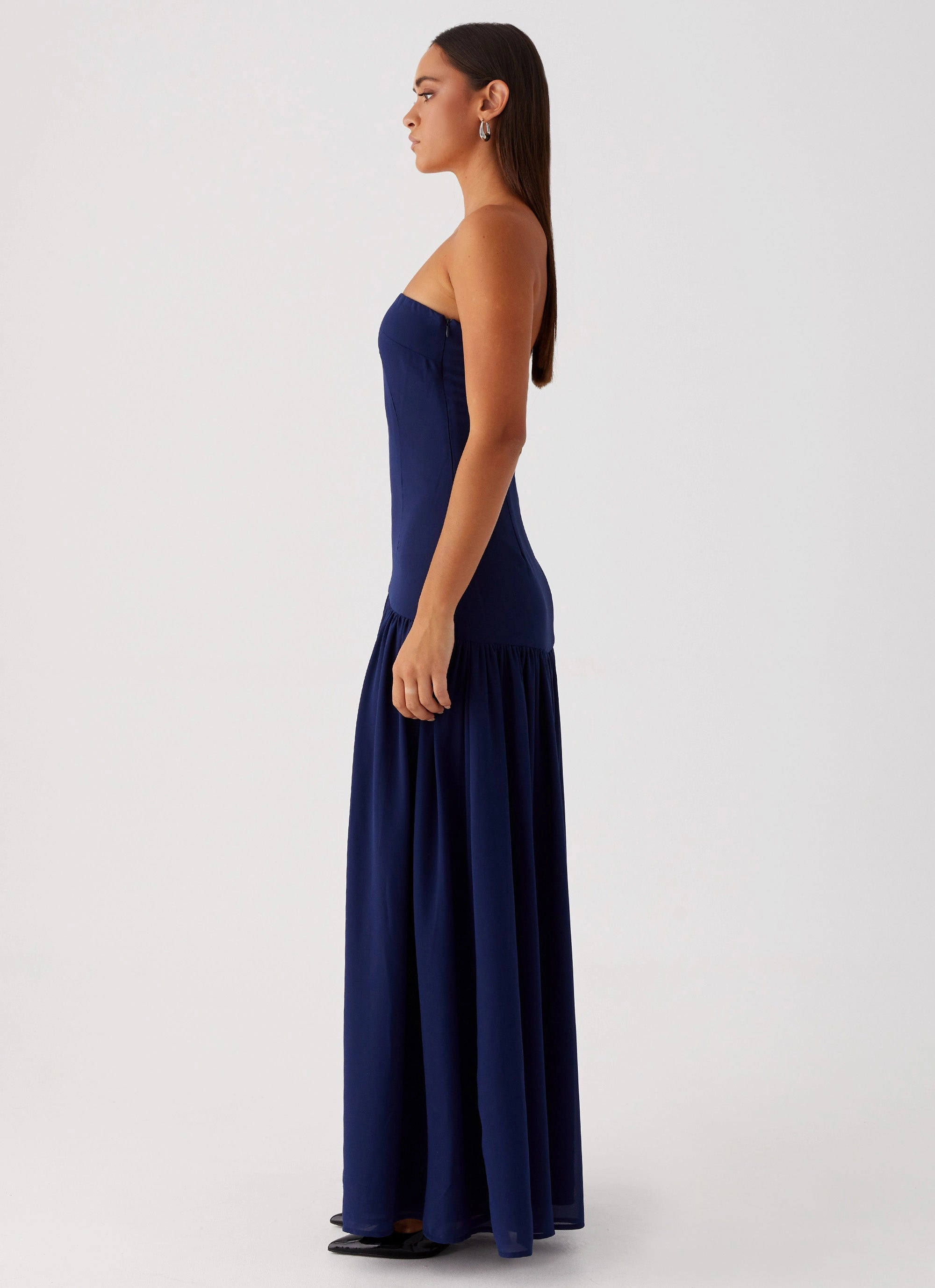 Calm Outfit Polished Design Eden Strapless Maxi Dress - Navy