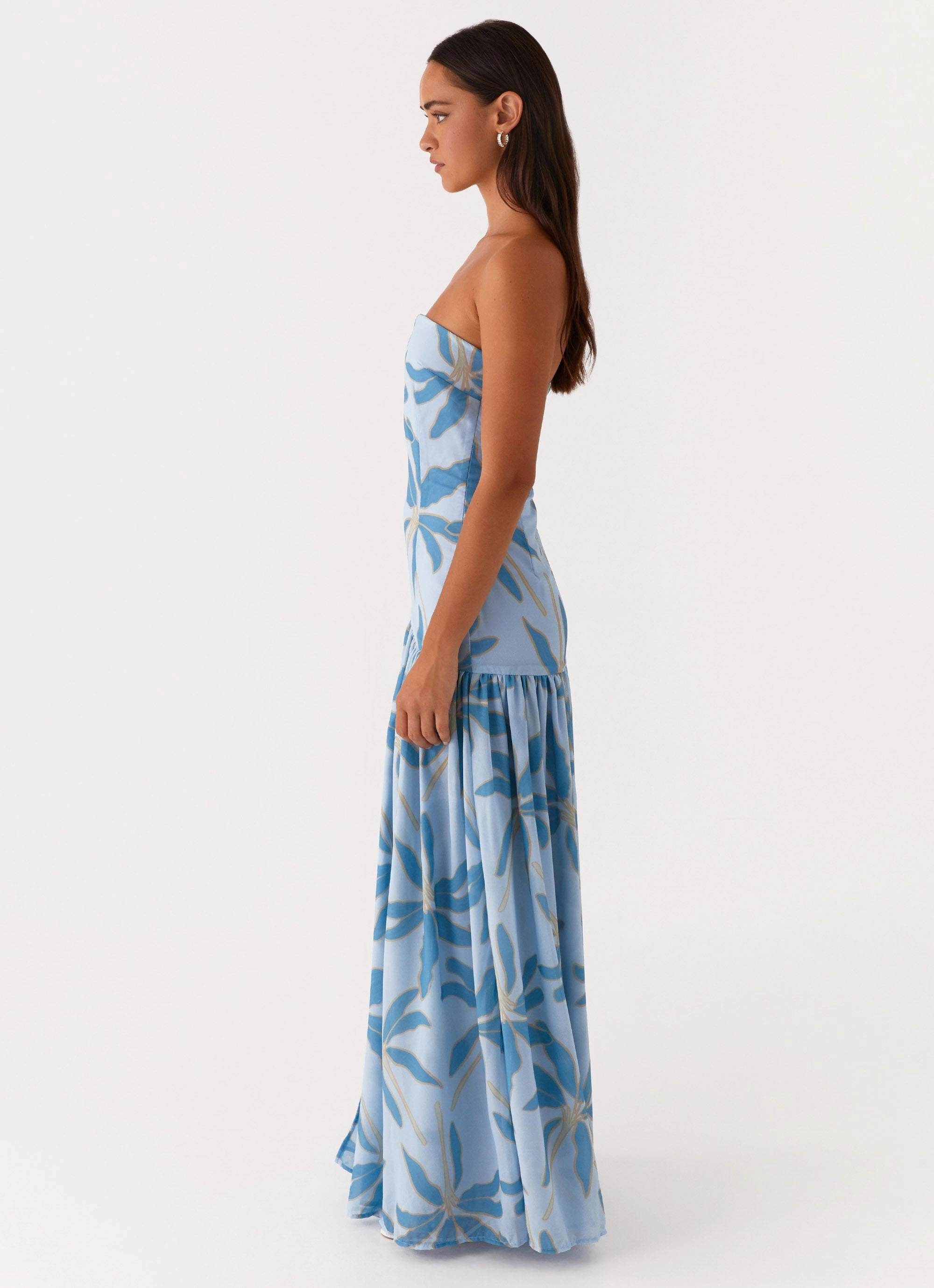 Eden Strapless Maxi Dress - Opulent Blue Timeless Layer Sheer Layer