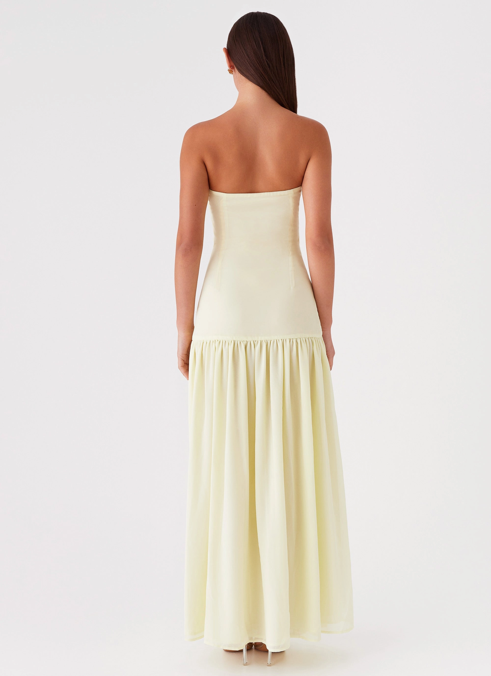 Shine Soft Eden Strapless Maxi Dress - Yellow