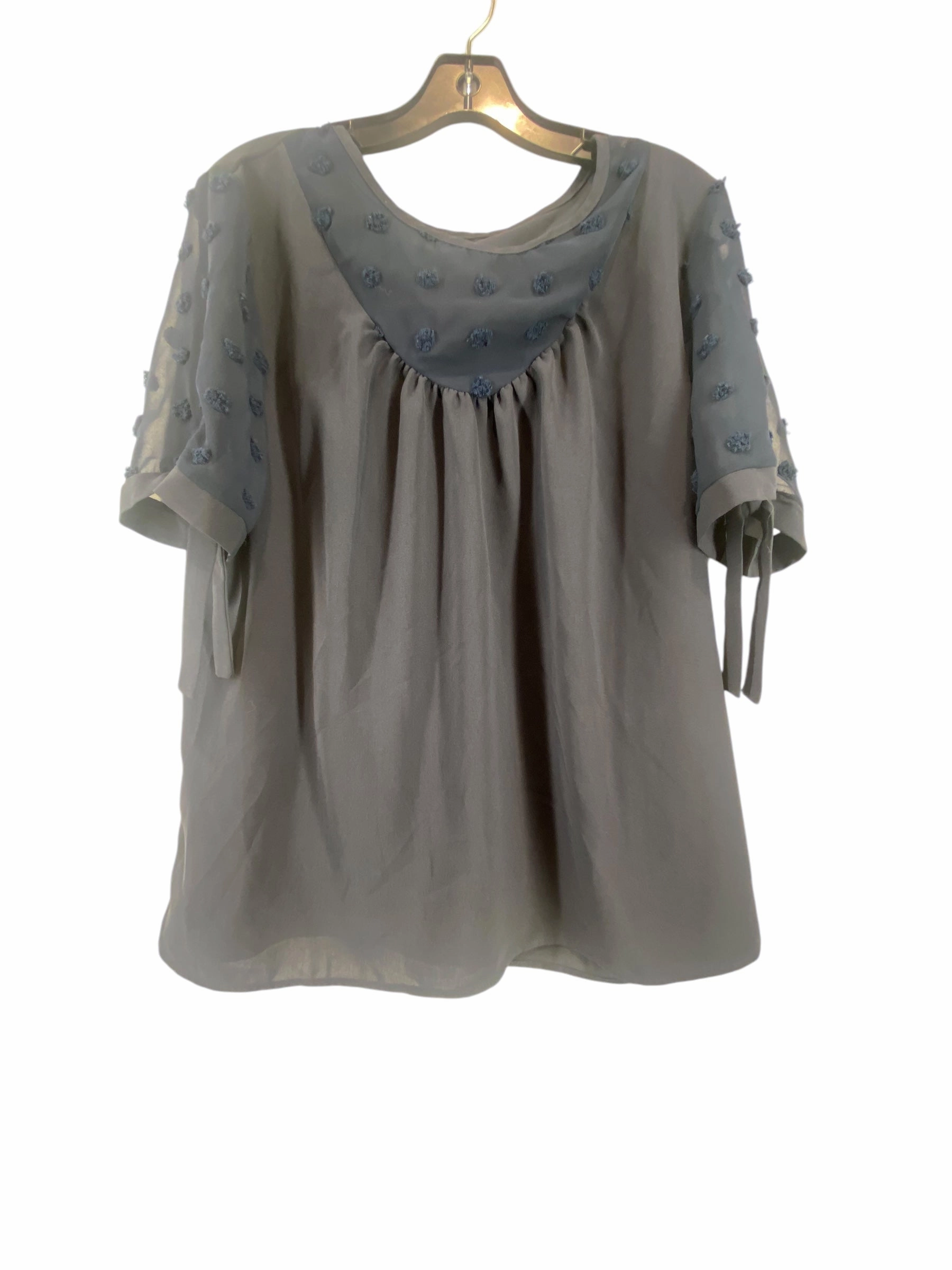 Formal Style Top Short Sleeve By Clothes Mentor In Navy, Size: 1x