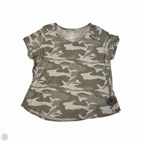 Fur combination Top Short Sleeve By Sonoma In Camouflage Print, Size: 1x