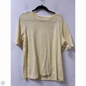 SlimFitDesign Top Short Sleeve By Chicos In White & Yellow, Size: Xl