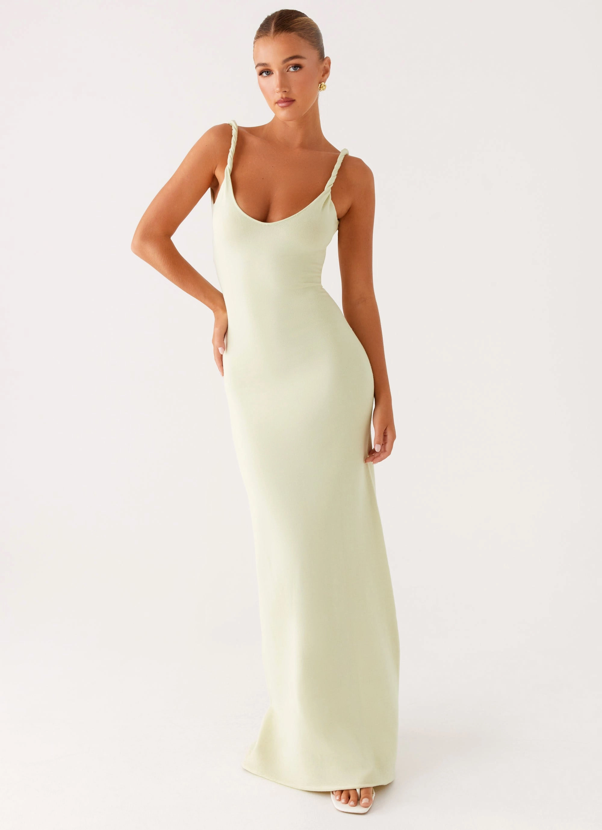 Anastasia Maxi Dress - Sage Multi Season Contemporary Waist