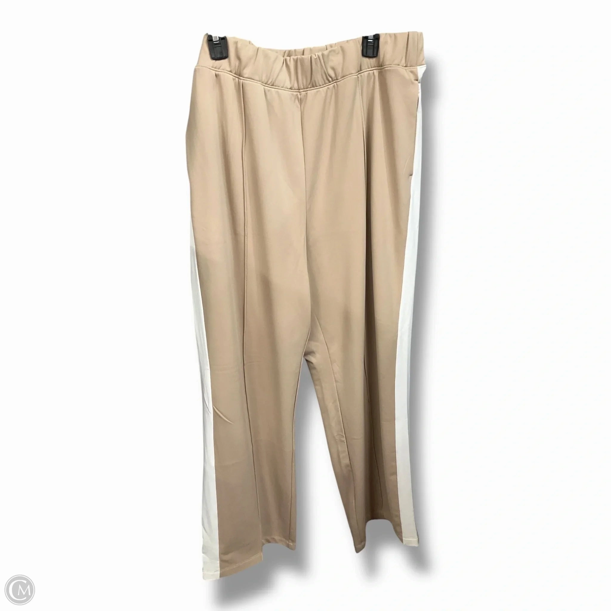 Athletic Pants By Cmc In Tan & White, Size: 2x Trendy Look