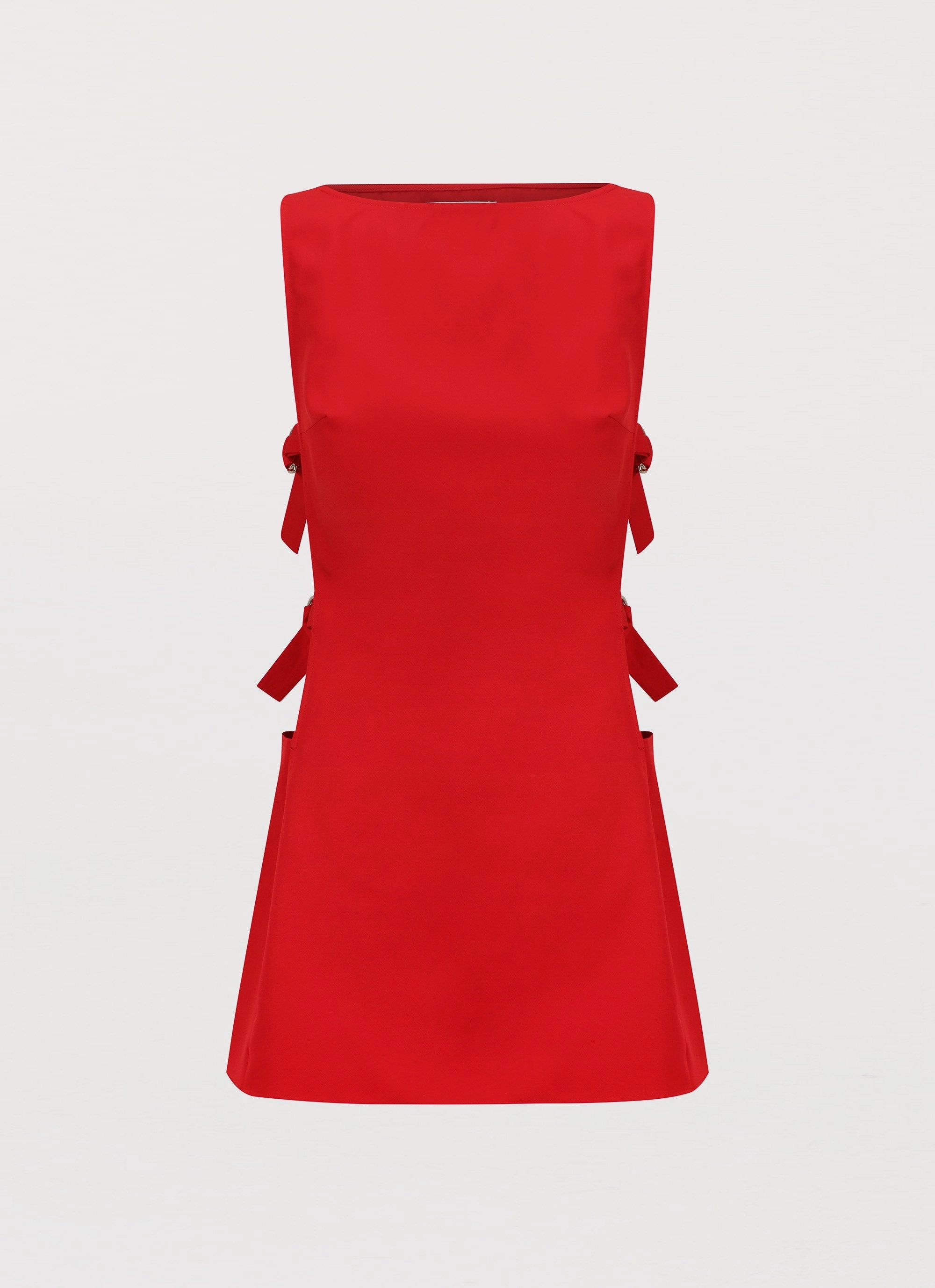 Cherish You Buckle Mini Dress - Red Monochrome Mood Classic Motion