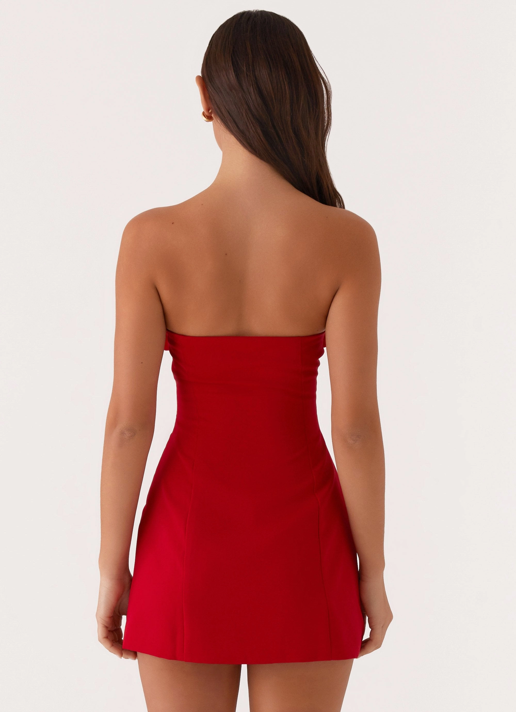 Patsie Strapless Mini Dress - Red Comfort Stretch
