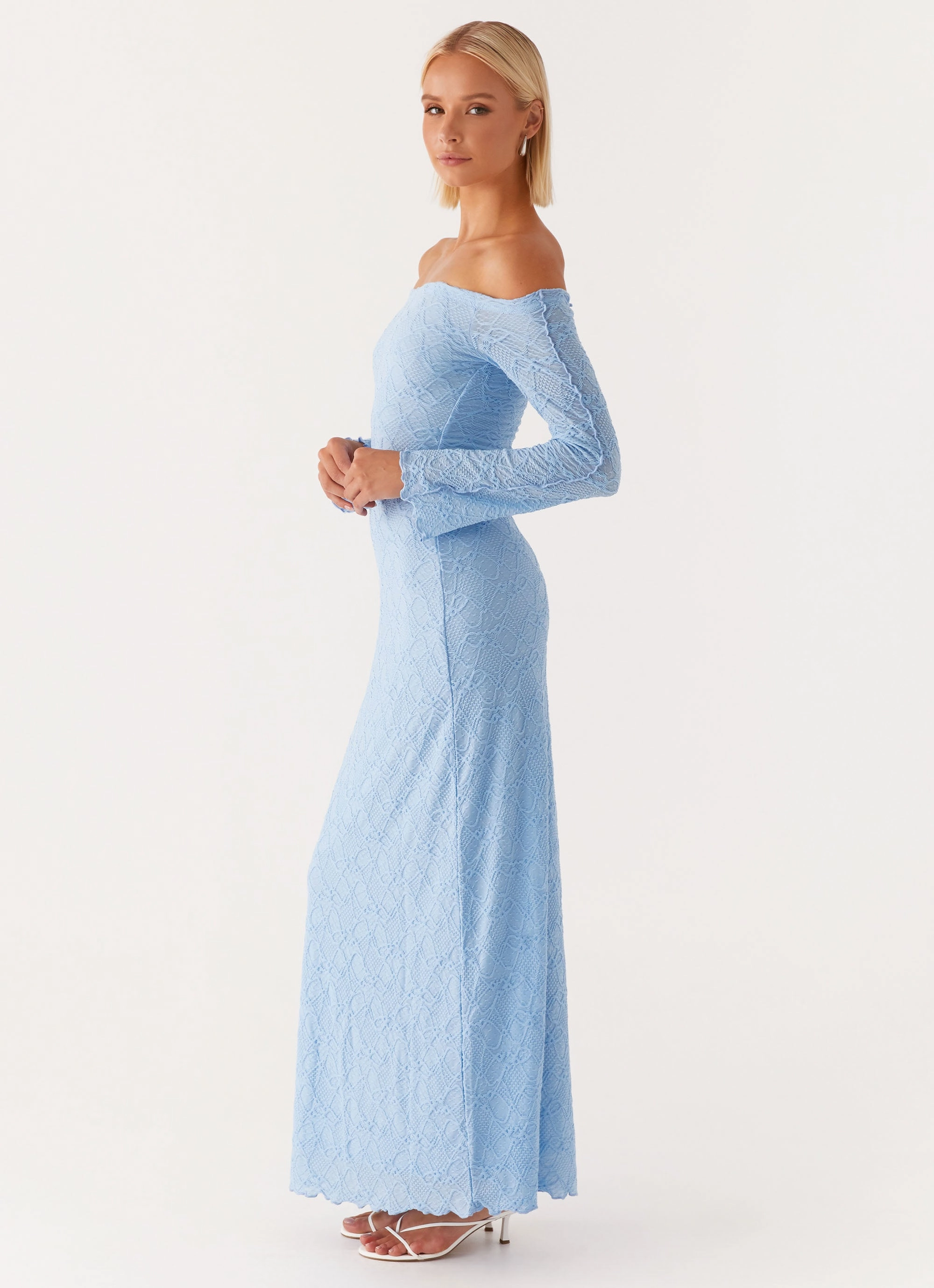 Elouera Maxi Dress - Baby Blue Straight-Cut Bright Accent