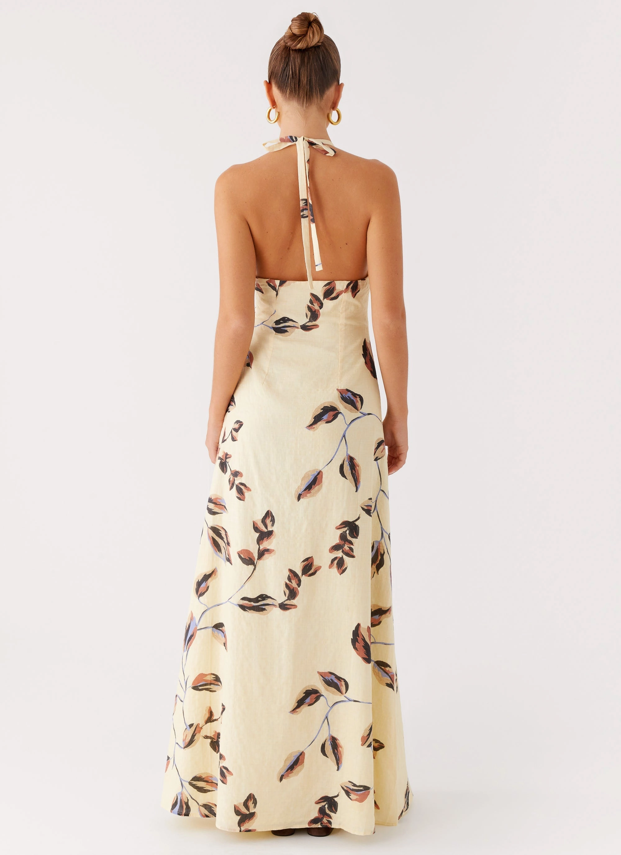 Elvina Halter Neck Maxi Dress - Buttercream Bliss Luxe style Light and Comfortable Wear