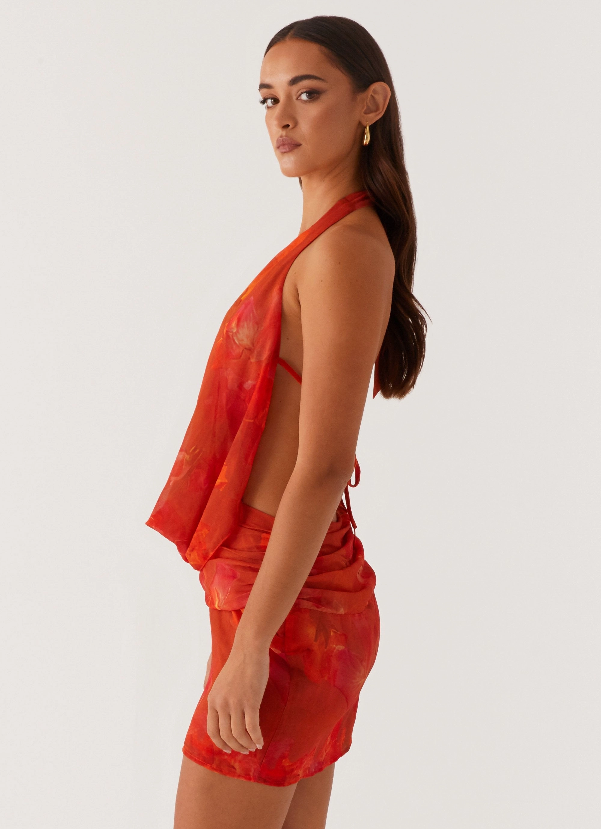 Elysia Chiffon Mini Dress - Amber Polished Fit