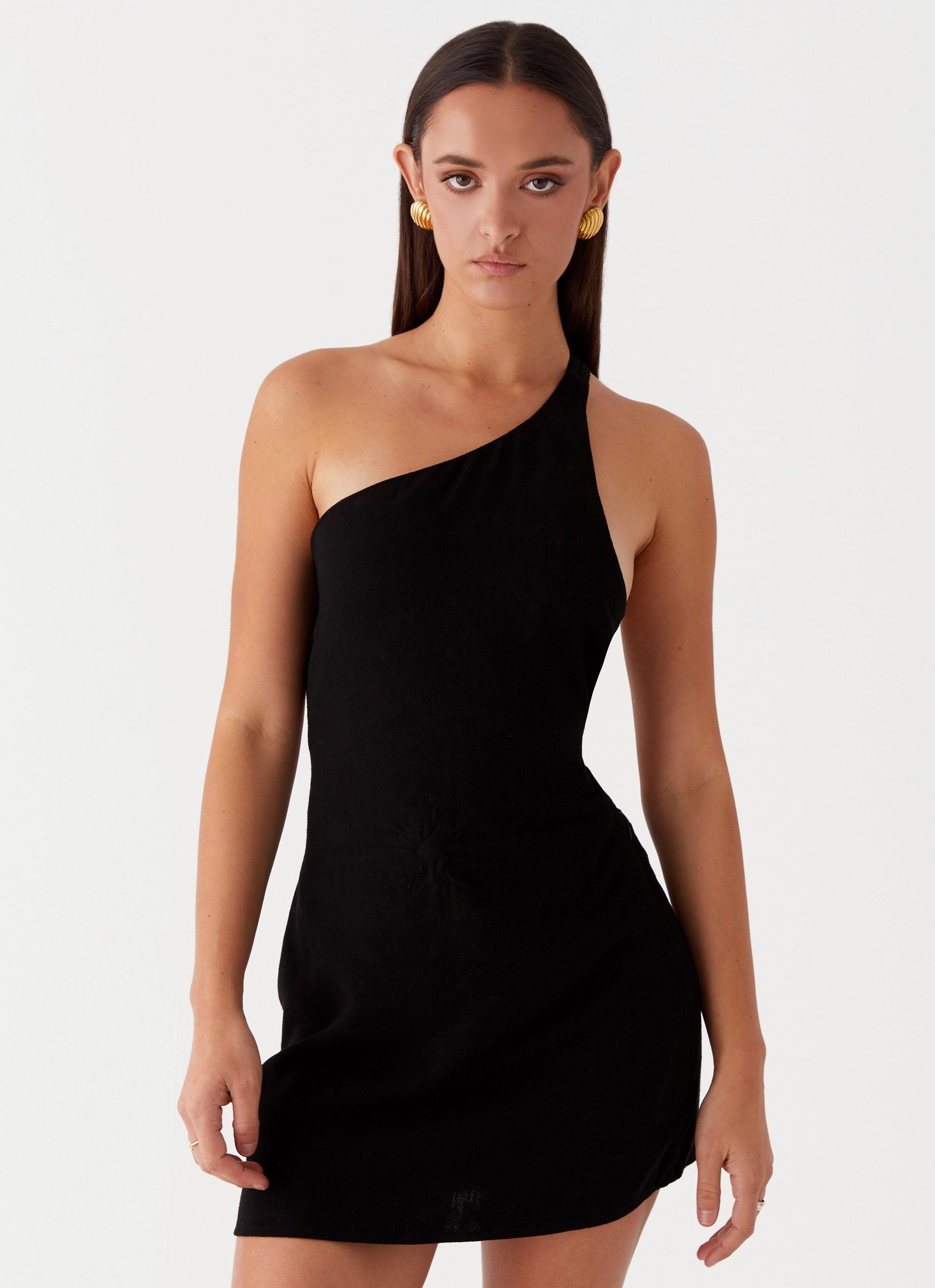 Emilee Tie Back Mini Dress - Black Gender Fluid
