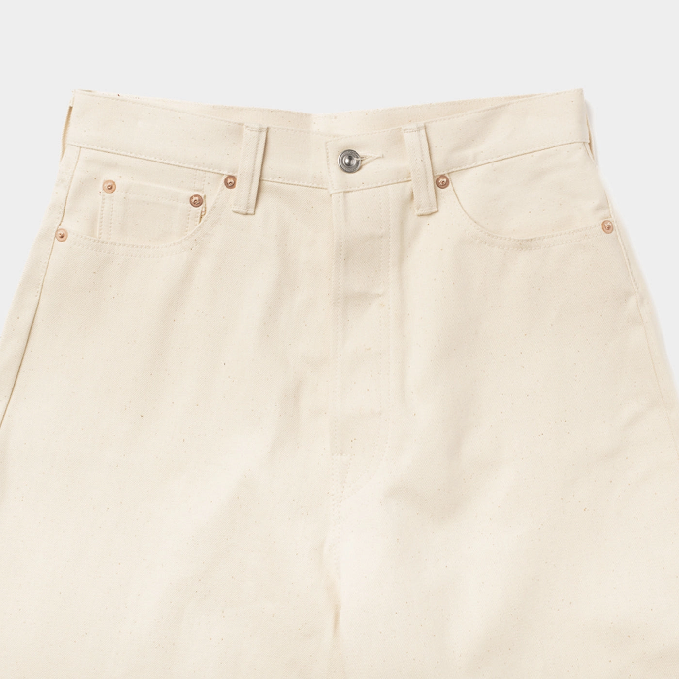 Emmeline Janet Jeans Ecru Button Fly Closure