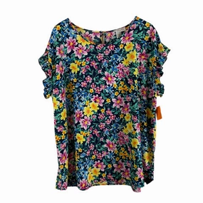 Top Short Sleeve By First Love In Multi-colored, Size: 3x Slim Fit Design